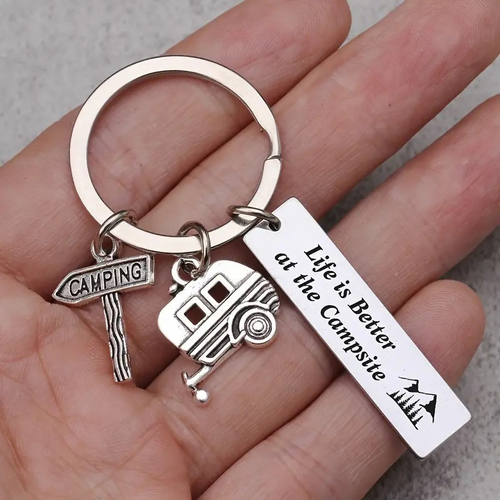 4pcs  Camping Site Life Is Better Keychain, RV Camping Trailer Accessories, Camp