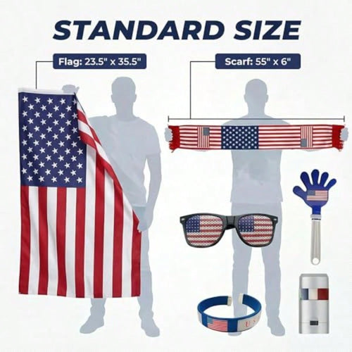 6pcs Set The 2026 American Celebration,USA World Cup Fan Kit,Complete Soccer Che