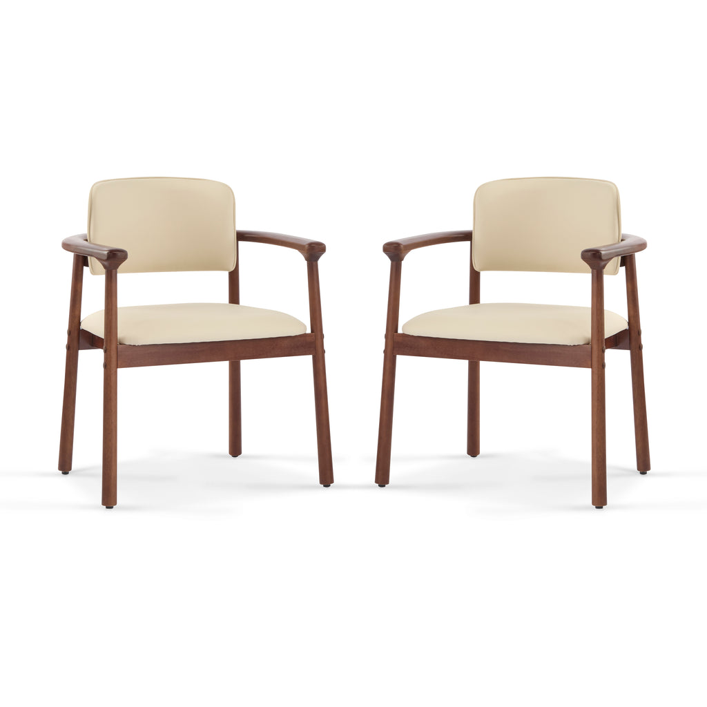2 - Pack Dining Room Chairs, Sturdy Rubber Wood, Comfortable PU Foam Seat, Ideal