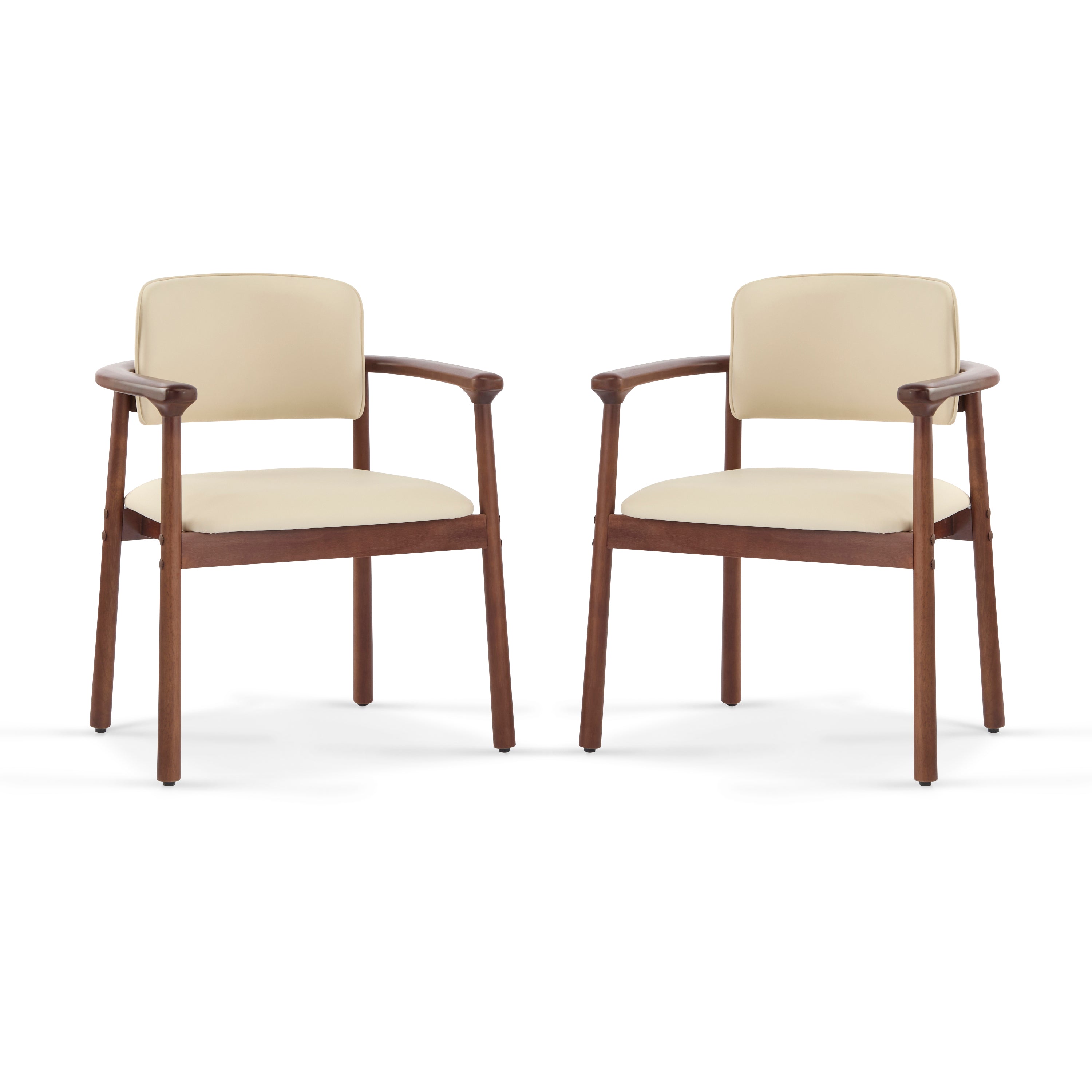 2 - Pack Dining Room Chairs, Sturdy Rubber Wood, Comfortable PU Foam Seat, Ideal