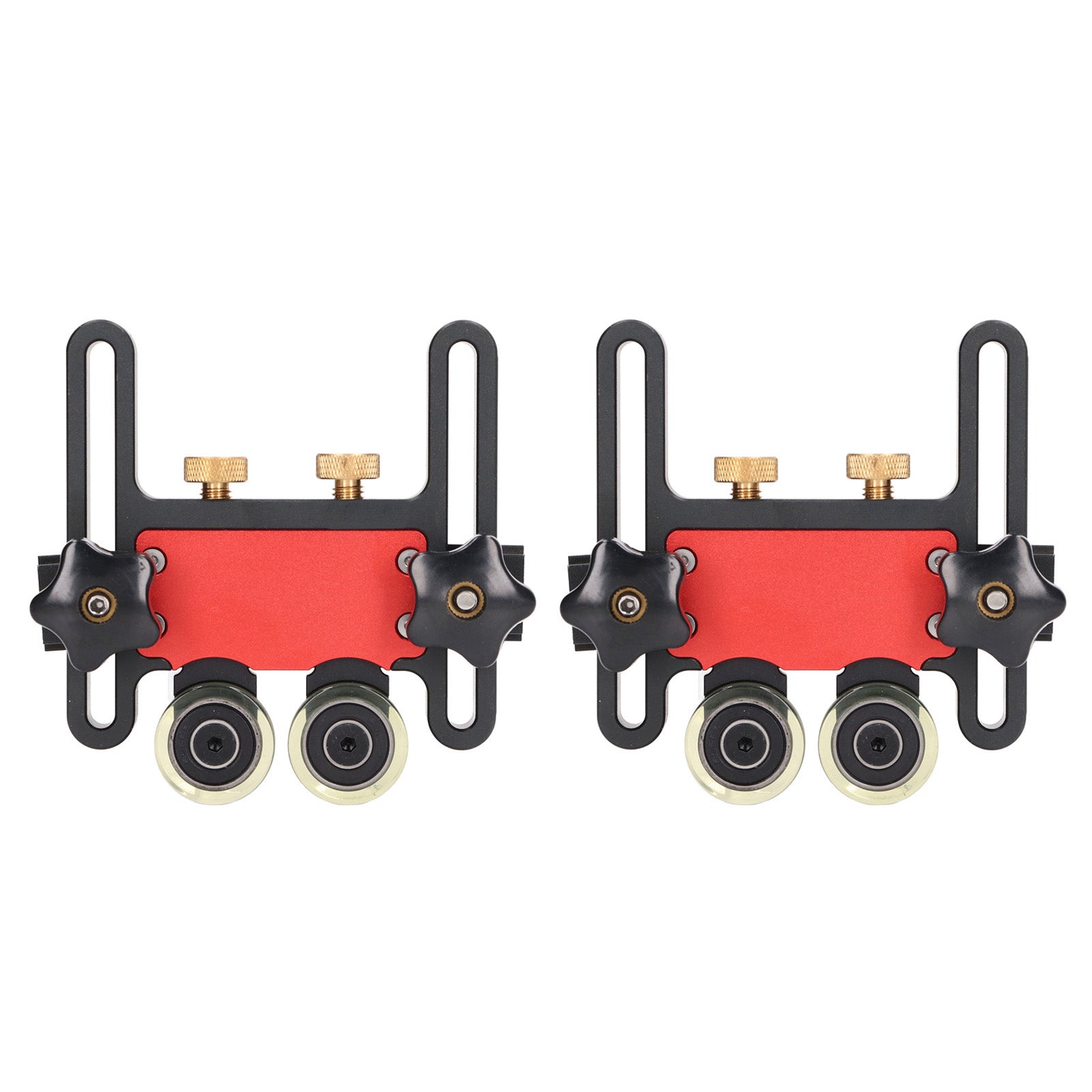 2Pcs Table Saw Feeder Aluminum Alloy 5mm Stroke Double Wheel Bearing Roller Feat