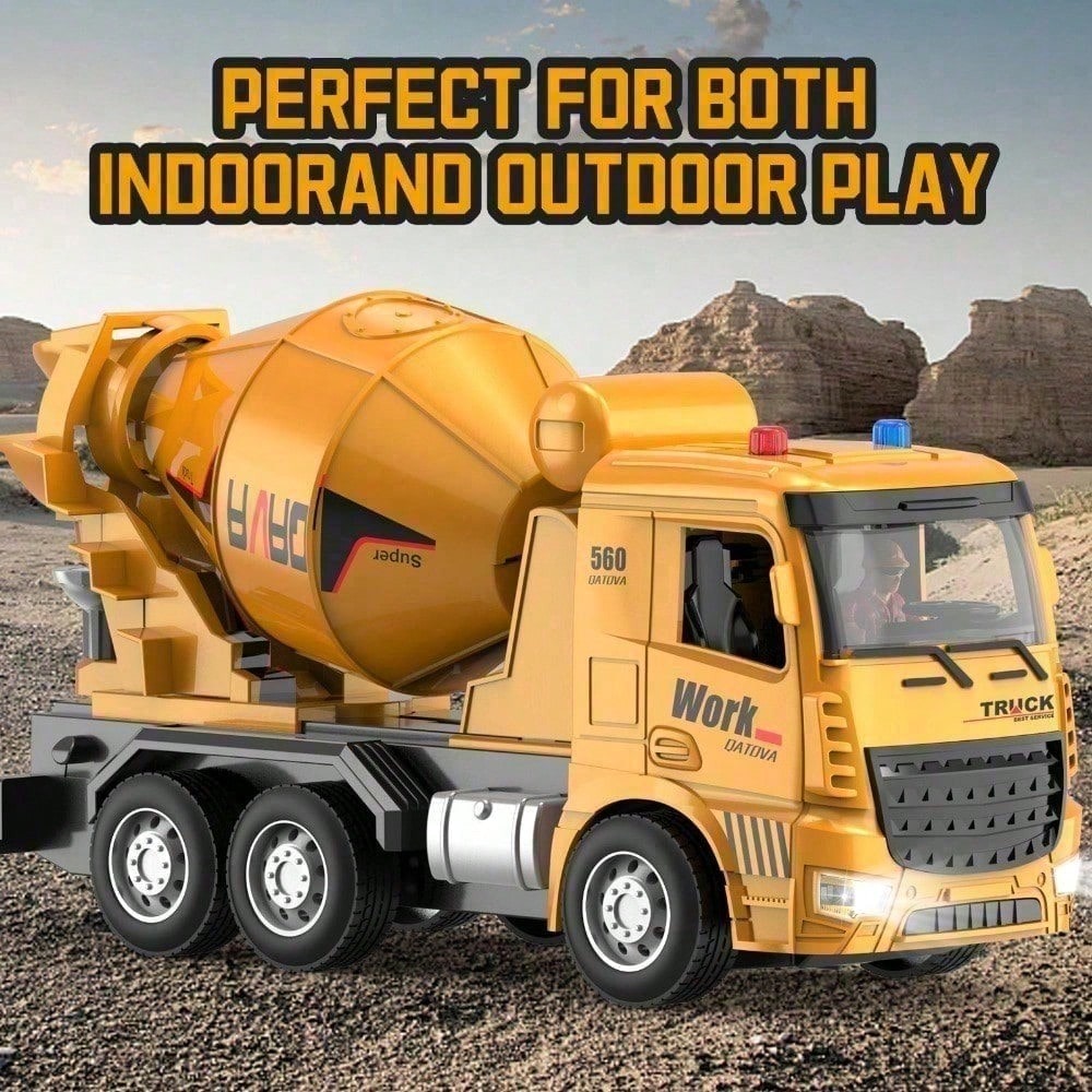 Remote Control Construction Play Set. This Rechargeable Concrete Mixer Truck Is 