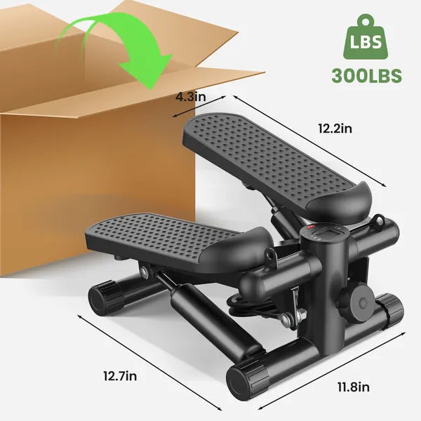 Mini Stepper With Resistance Bands, Portable Full Body Workout Stepper Machine A
