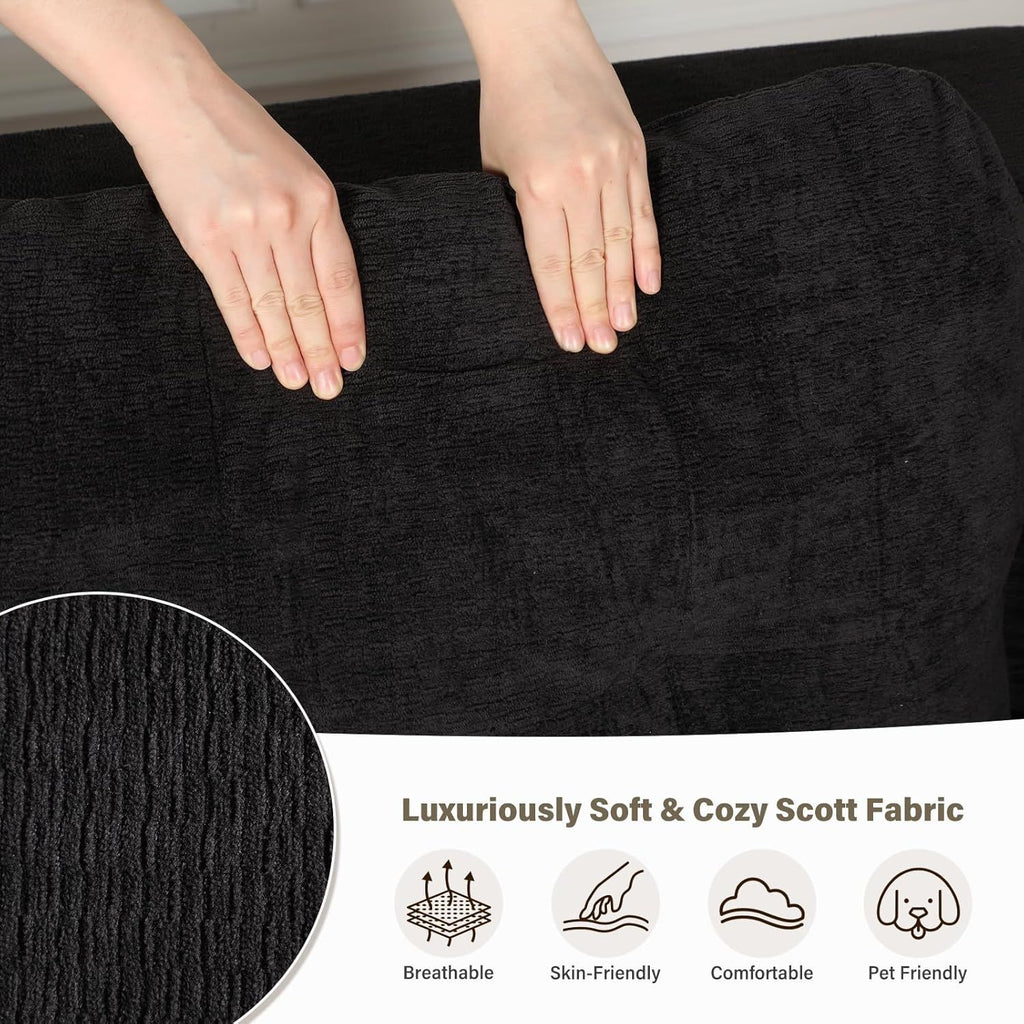 Convertible Sofa Bed With Blanket, Boneless Cloud Couch Queen  Fabric For Living