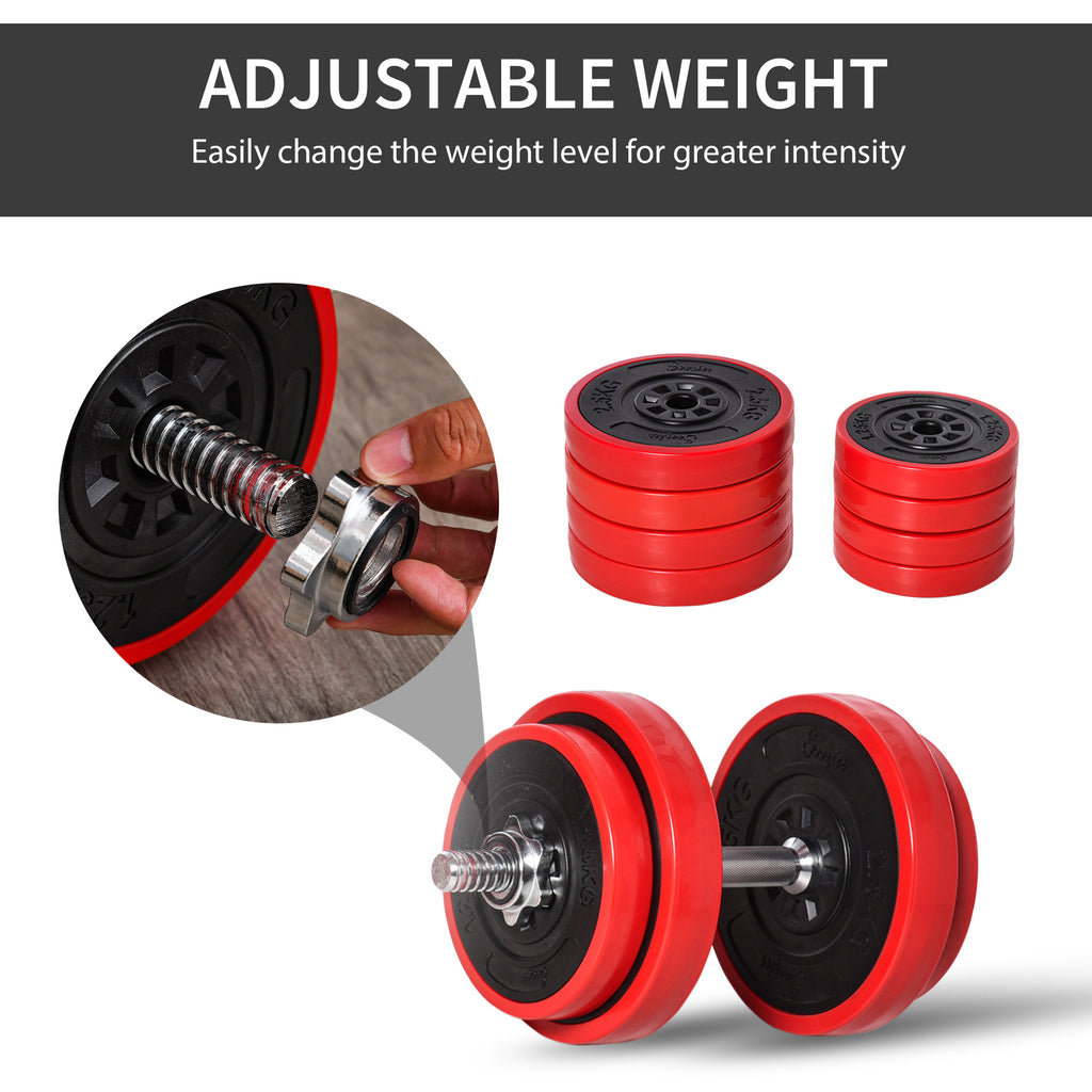 Adjustable Dumbbell Set, 44lbs Convertible to Barbell Weight Set for Home Gym Wo