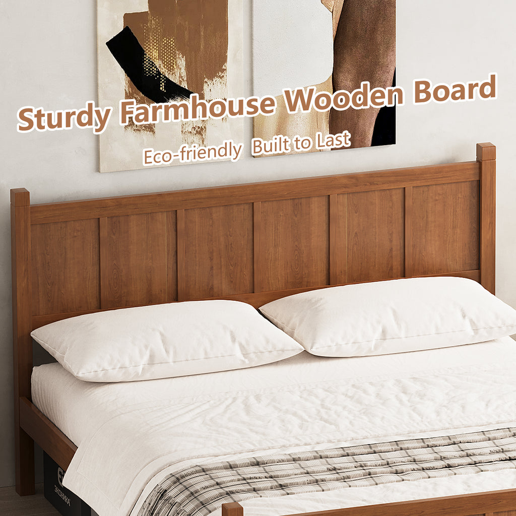 Queen Size Flat Panel Bed With Headboard & Footboard, Minimalist Modern Platform