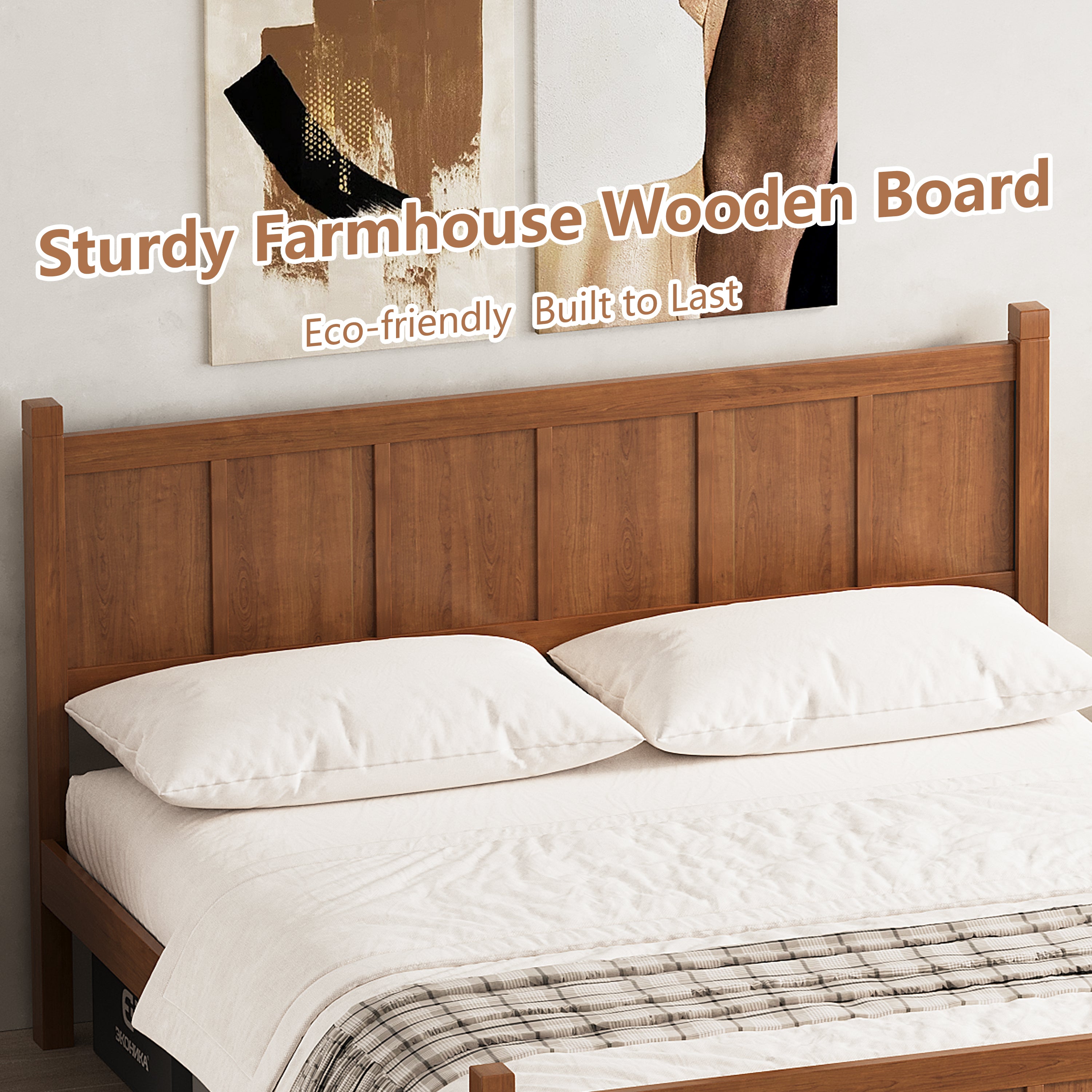 Queen Size Flat Panel Bed With Headboard & Footboard, Minimalist Modern Platform