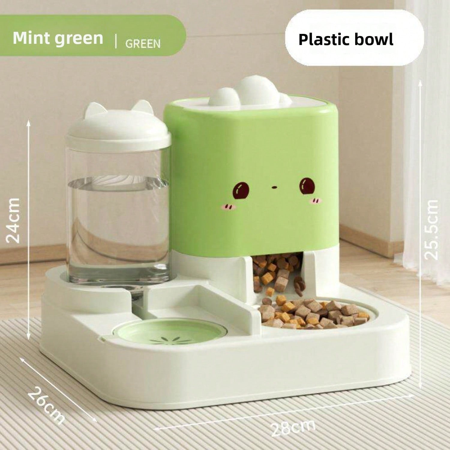 2 In 1 Automatic Pet Feeder And Water Dispenser, Large Capacity 2300ML Feeder & 