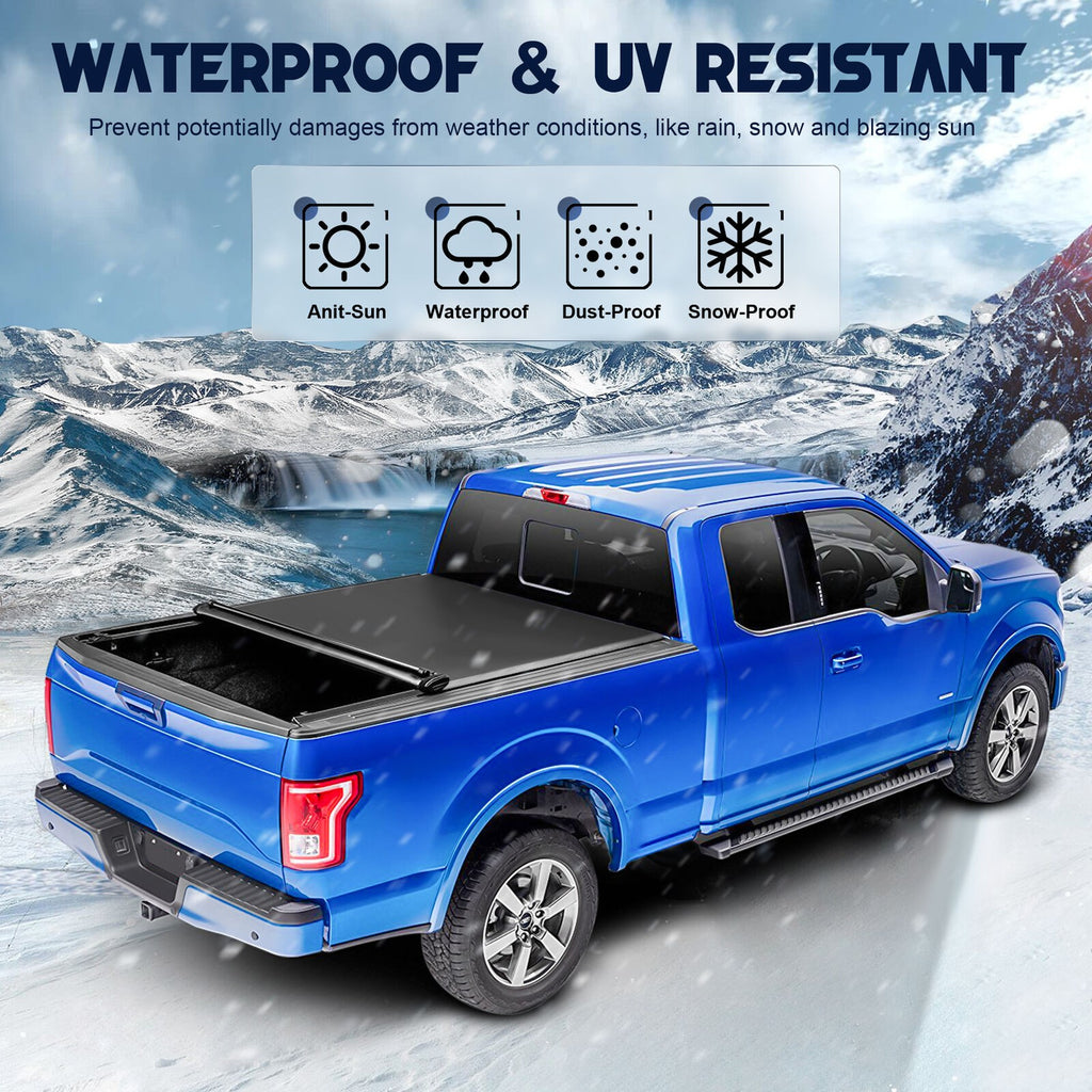 Soft Roll Up Vinyl Tonneau Cover For 09-10 Ram 1500 11-21 1500 5.7 FT Short Bed-