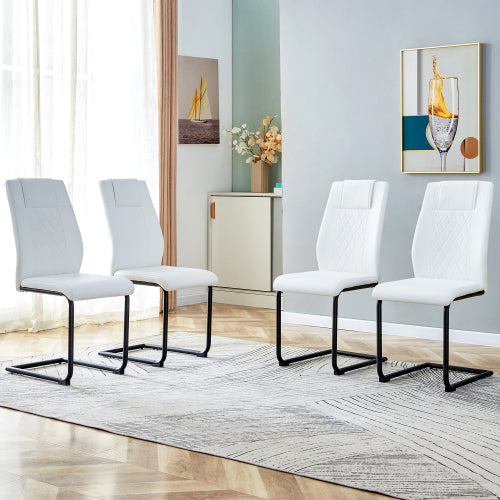 Modern Dining Chairs With Faux Leather Upholstered Seats - Dining Room Chairs Wi
