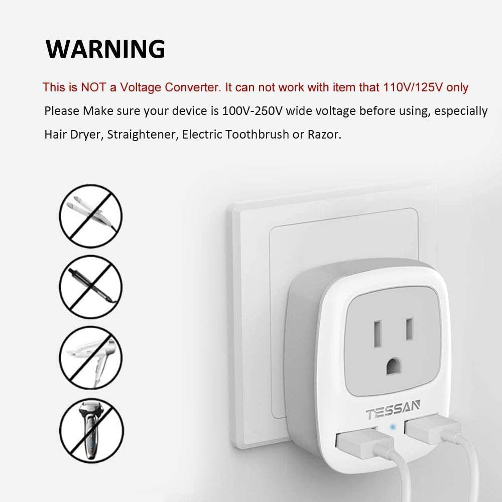 UK Ireland Hong Kong Power Adapter,  International Travel Plug with 2 USB, Type G Converter Outlet Adaptor Charger for USA to British England Scotland Irish Qatar London