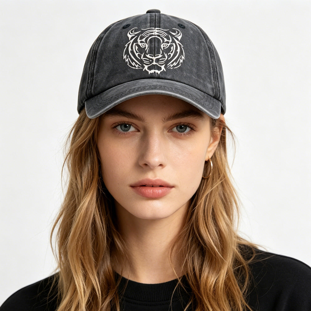 2pcs Tiger Embroidered Vintage Washed Baseball Cap - Hull City The Tigers World 