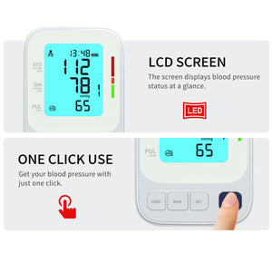 Blood Pressure Gauge LCD Display Smart Storage Portable Accura...