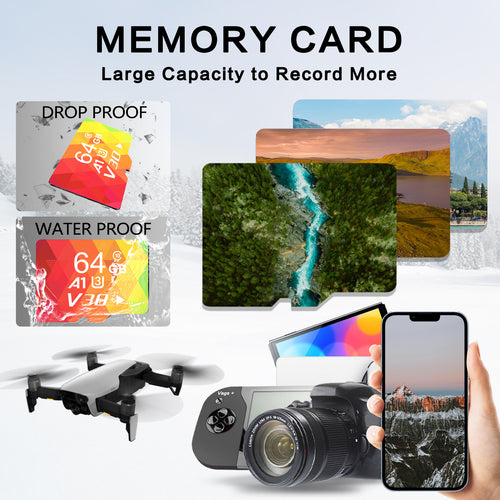 64GB Micro SD Card 3-Pack, A1-U3-V30 High Speed Memory Card, Compatible With Cam