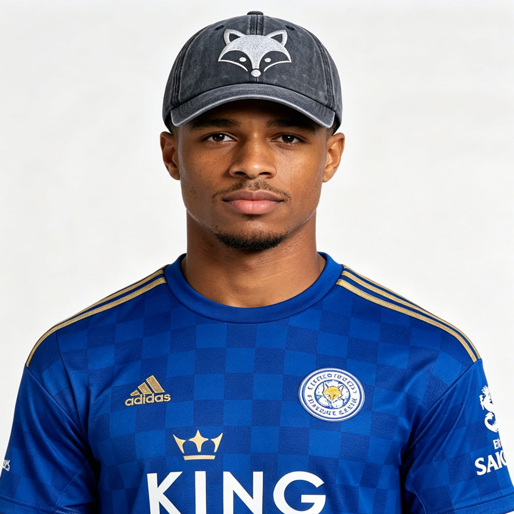 2pcs Fox Embroidered Vintage Washed Baseball Cap - Leicester City The Foxes Worl