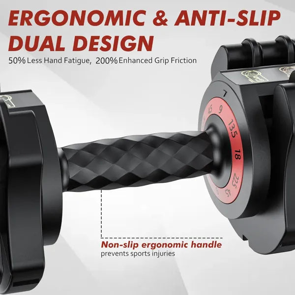 Adjustable Dumbbell Set Of 22.5LB Set-1Sec Adjustable Dumbbell Weights-5 In 1 Fr
