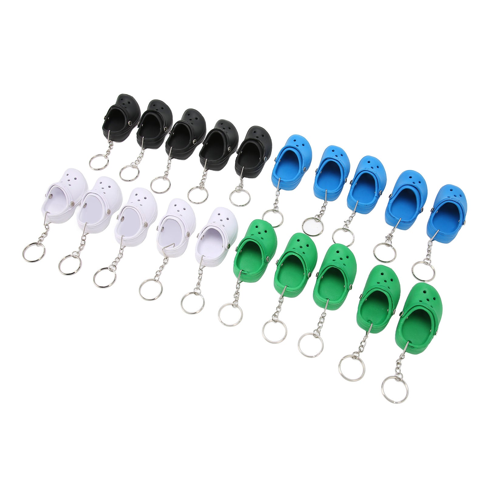 20 Pcs Cute Slipper Keyring Silicone Beach Hole Little Sandals Mini Shoe Key Rin