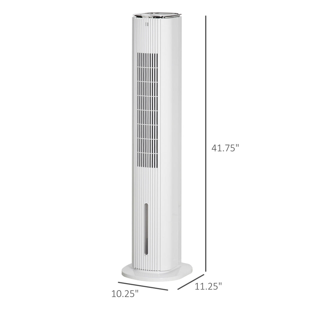 42" 3-In-1 Evaporative Air Cooler With Water Tank, Ice Cooling Fan With Humidifi