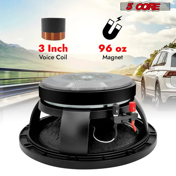 10' Subwoofer Speaker 300W RMS Full Range Car Audio Sub Woofer 4 Ohm Bass Replac