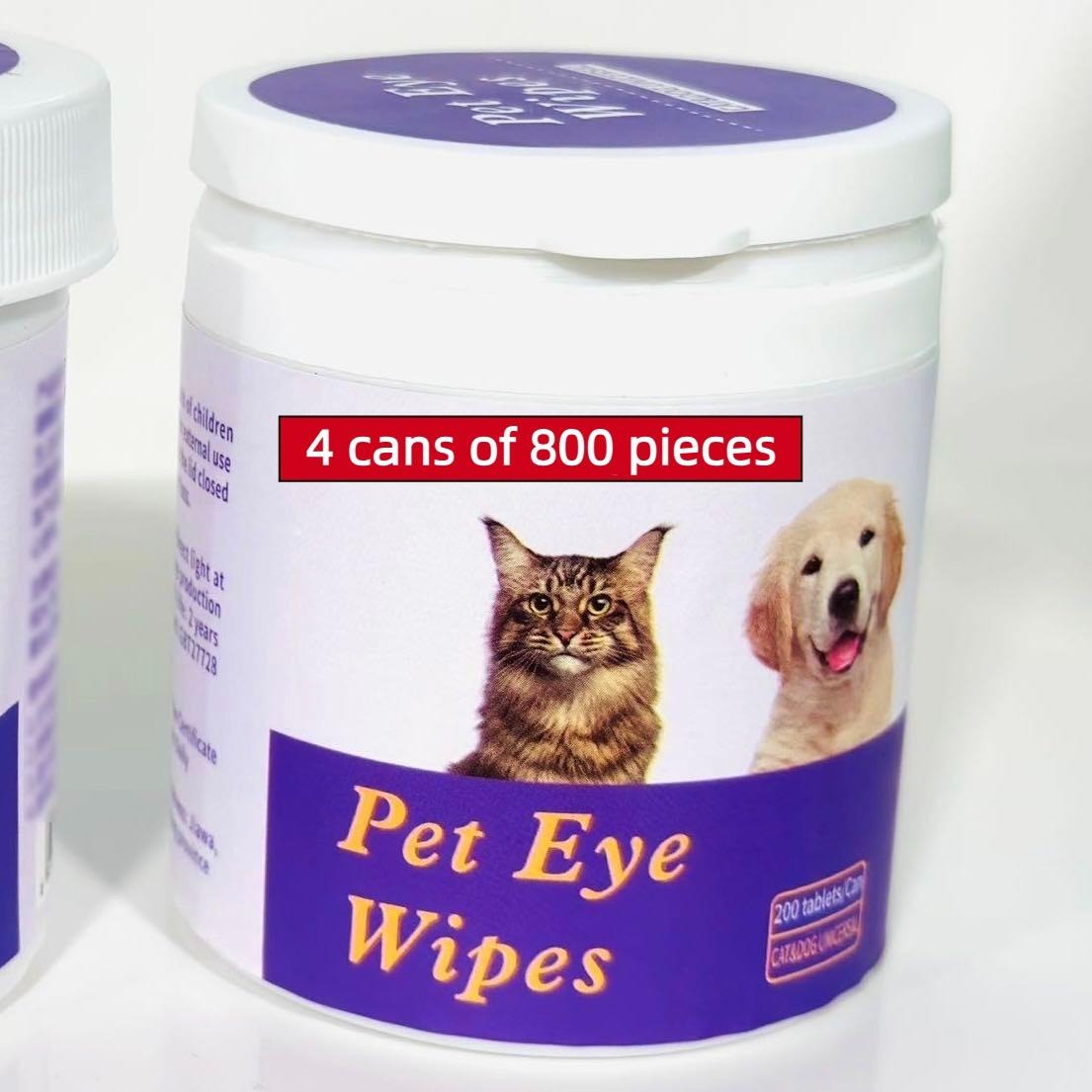 Pet Eye Wipes, 200 Wipes  Can Pet Eye CleaningWipes, Tear Stain Removing Wipe, P