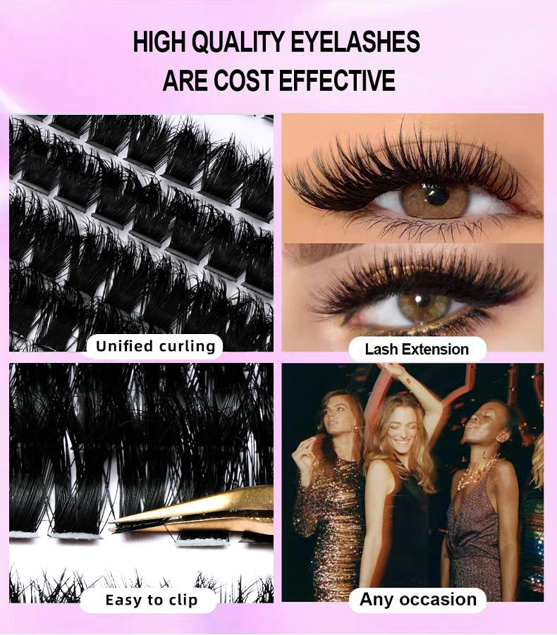 DIY Lash Extension Kit 280pcs Individual Lash Clusters D Curl 30D 40D Thick Volu