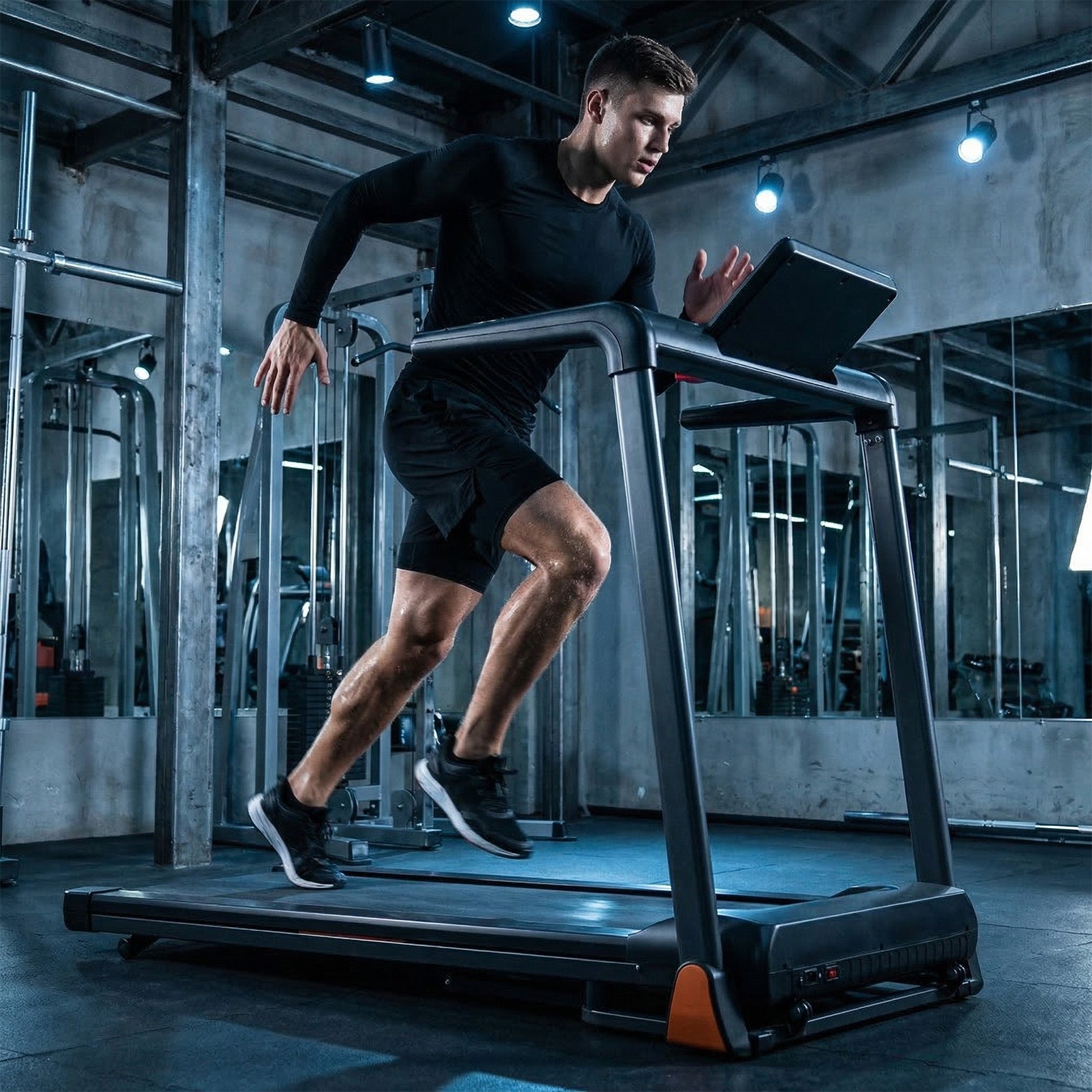 Folding Treadmill 3.5 Horsepower 0.5-8.5MPH 330LBS Capacity LED Display Foldable