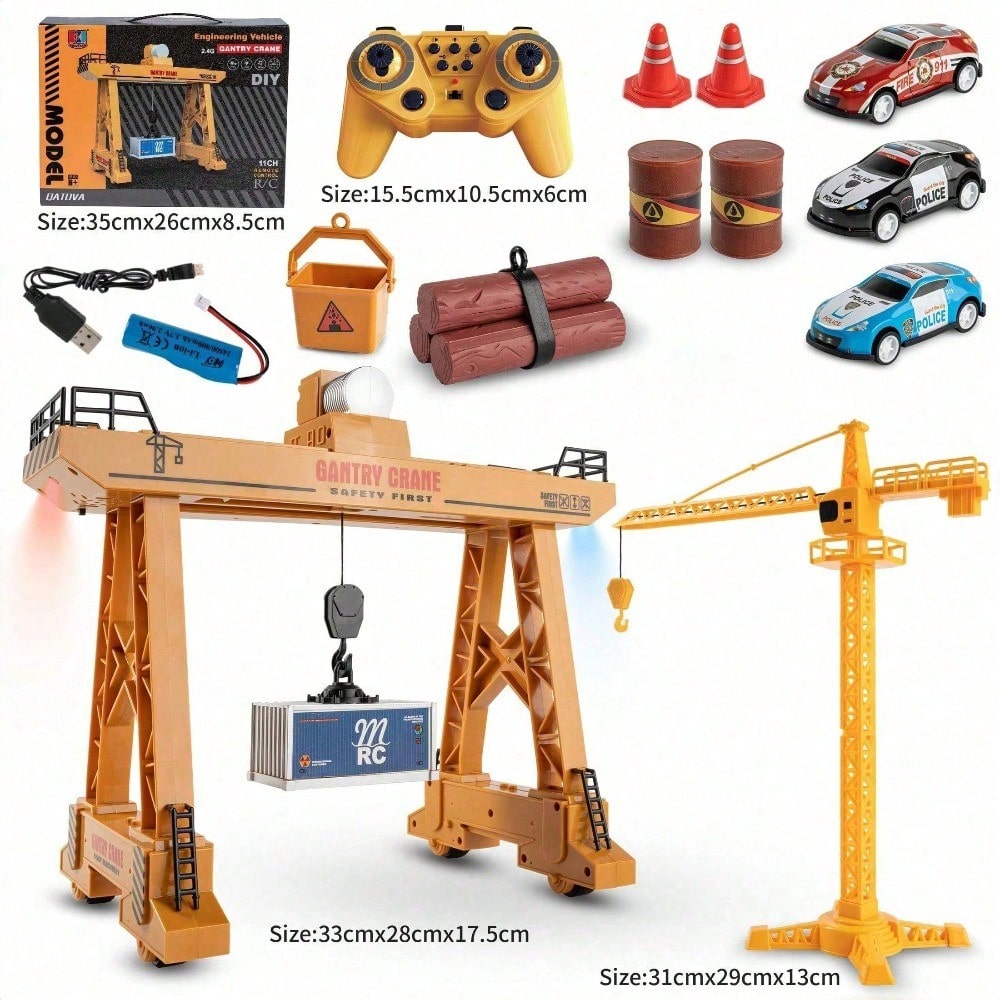 2.4GHz Remote Control Gantry Crane, Assemble It Yourself. A 118 Scale, Lifelike 