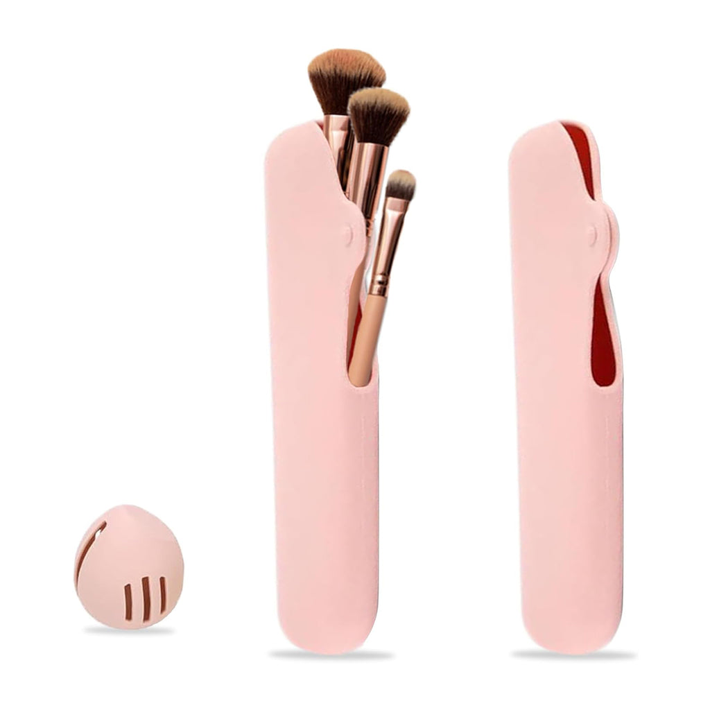 Travel Makeup Brush Holder, Beauty Blender Holder ,Silicone Make Up Brush Organi