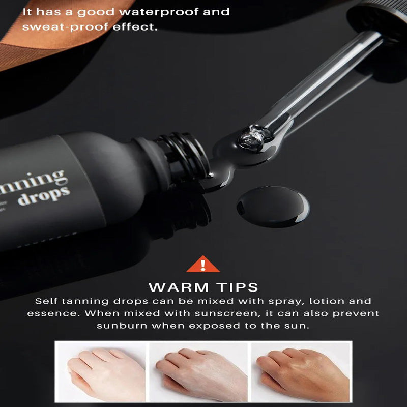 30ml Natural Organic Tanning Oil,Condensed Self Tanning Drops For Face & Body, H