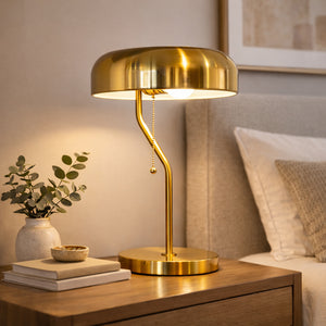 High Quality Hotel European Modern Bed Side Nightstand Decorative Table Desk Lamp, Metro Table Lamp With Gold Outer And White Inner 110-120V