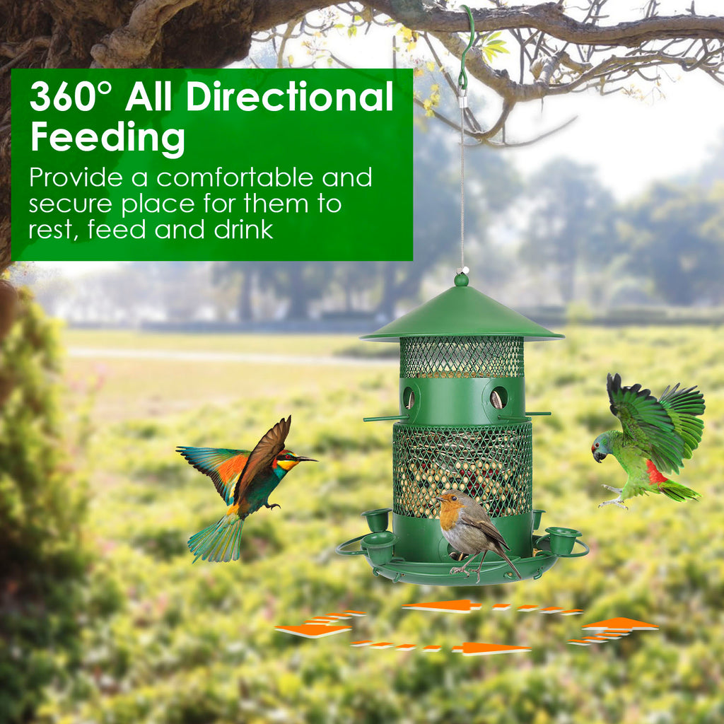 1Pc Wild Bird Feeder Squirrel-Proof Chew-Proof Metal Bird Seed Feeder Outdoor Ha