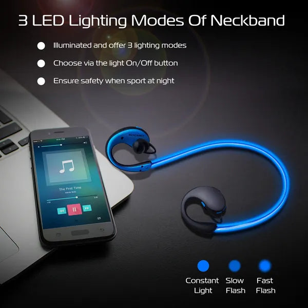 Wireless Sports Headsets Wireless V4.1 Neckband Earphones HD Stereo Sweat-proof 