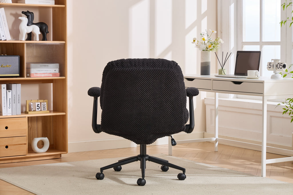 Cross Legged Office Chair With Flip-Up Arms, Adjustable Height Swivel Desk Chair