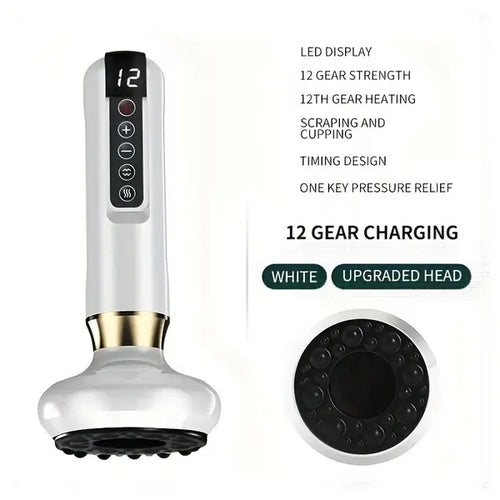 Body Gua Sha Scraping Massager. 12 Level Electric Vacuum Cupping Massager, Recha