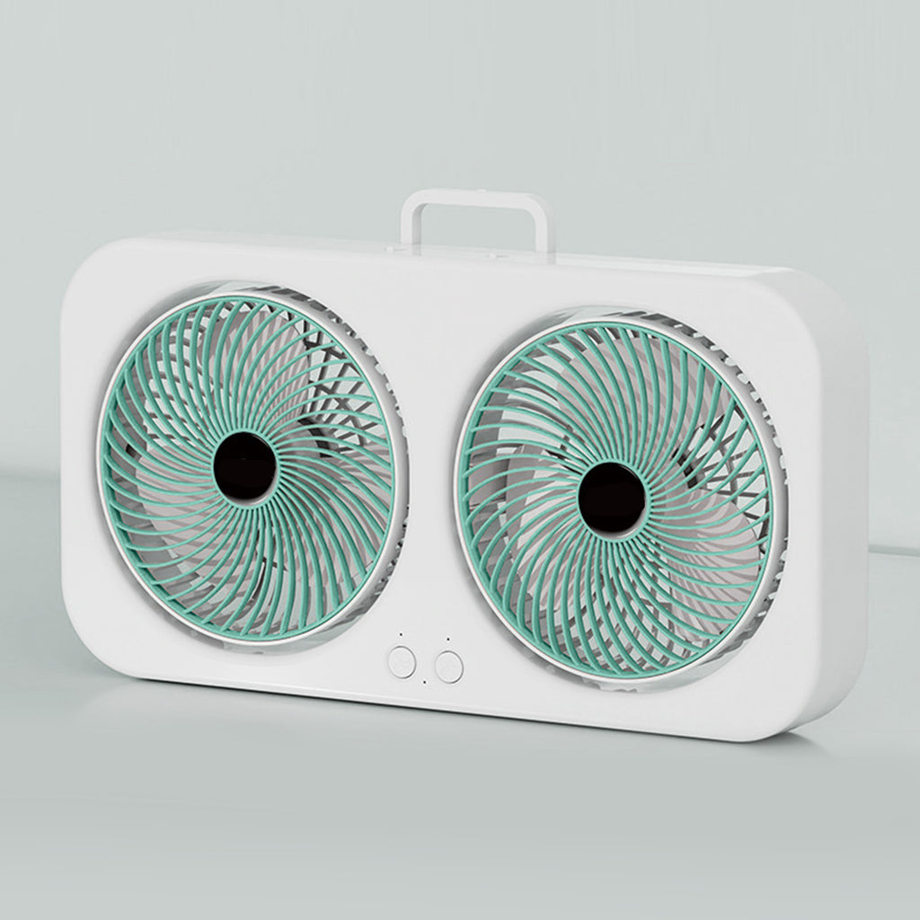 Tabletop Dual Fan USB Rechargeable Silent Air Circulation Fan With Brushless Mot