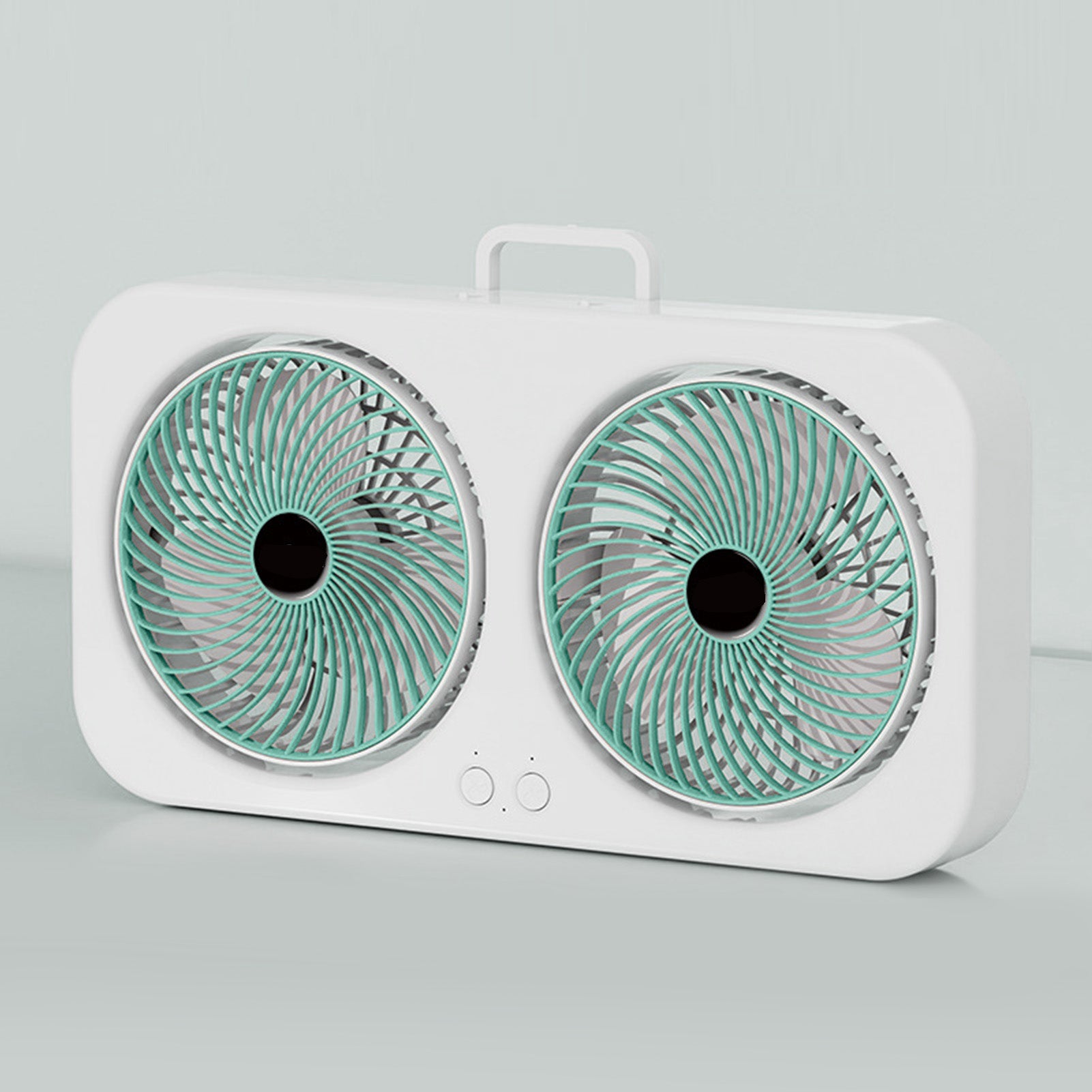 Tabletop Dual Fan USB Rechargeable Silent Air Circulation Fan With Brushless Mot