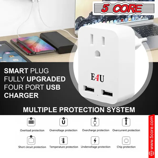 European Travel Plug Adapter W 2 USB-Ports Universal Adopter For International P