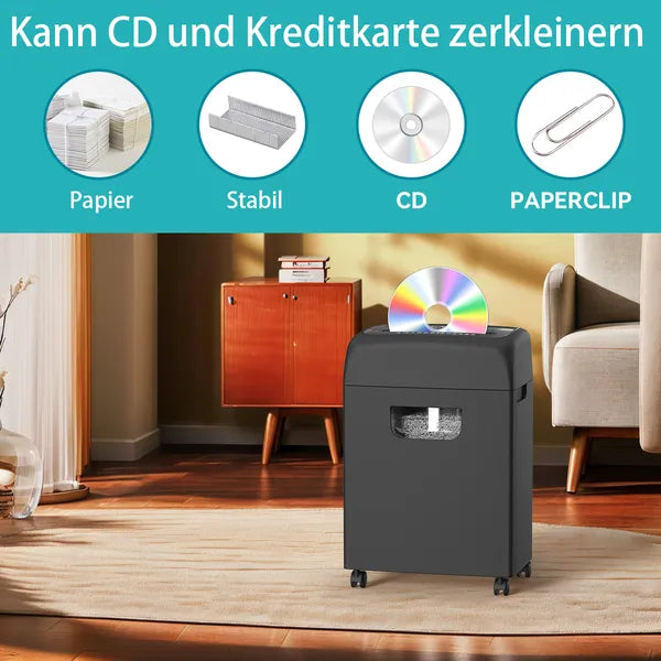 Woolsche Paper Shredder For Home,18-Sheets Cross Cut With 5.28 Gallon Pull Out B