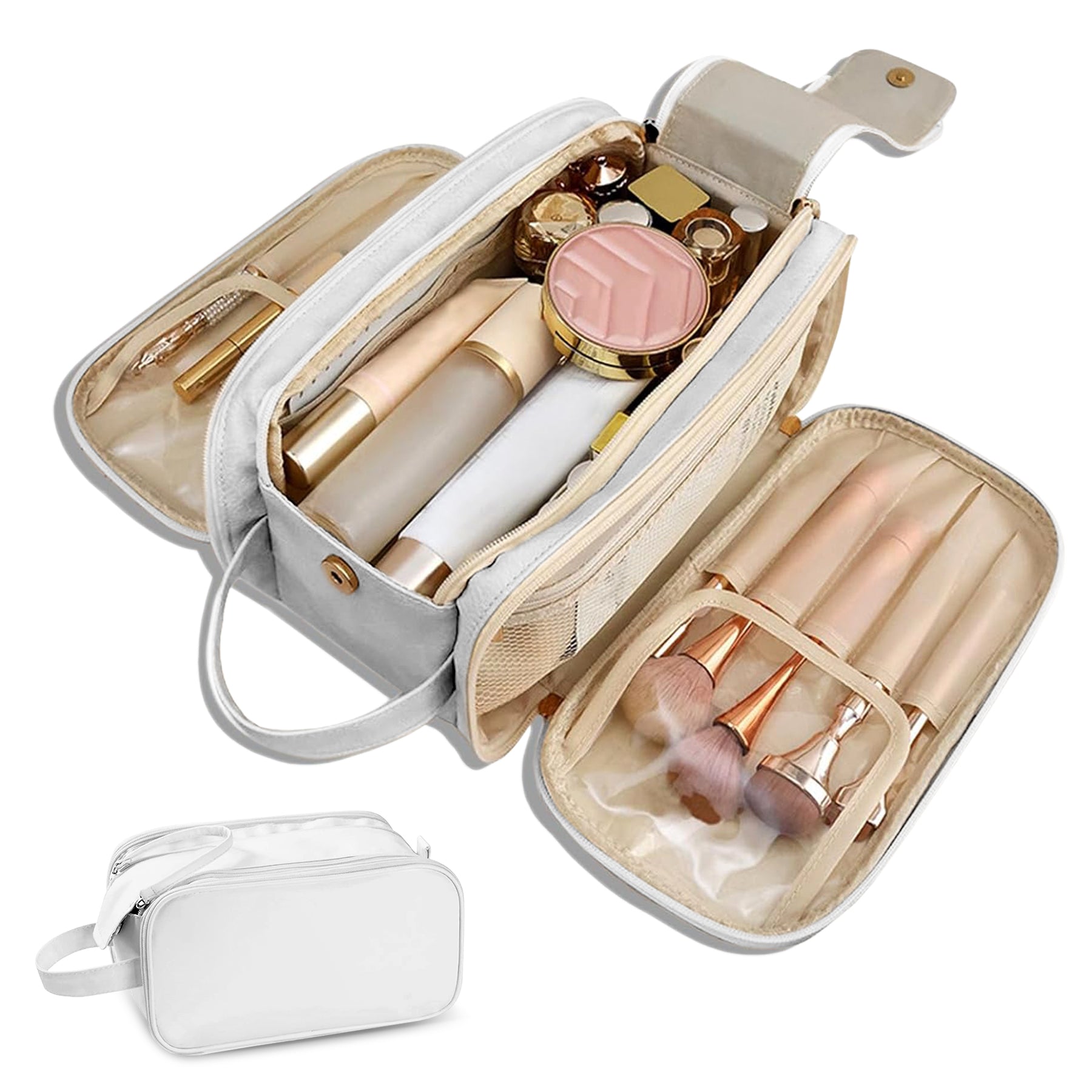 Travel Toiletry Bag For Women Men, Large Travel Toiletry Organizer Makeup Bag, H