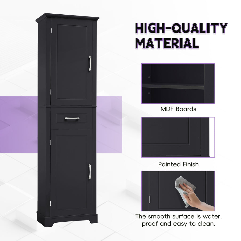 Tall Bathroom Storage Cabinet, Freestanding Storage Cabinet With Two Doors And A