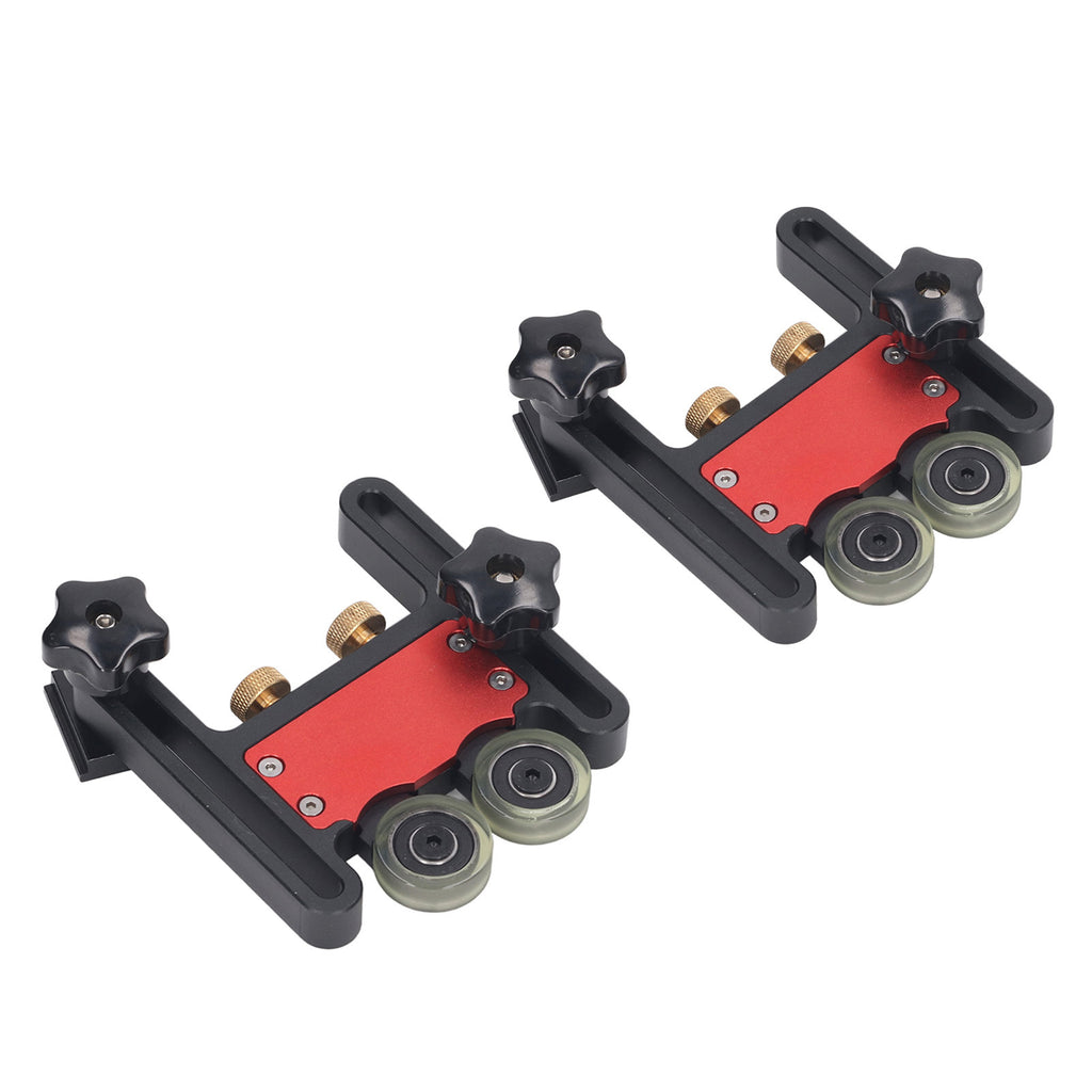 2Pcs Table Saw Feeder Aluminum Alloy 5mm Stroke Double Wheel Bearing Roller Feat
