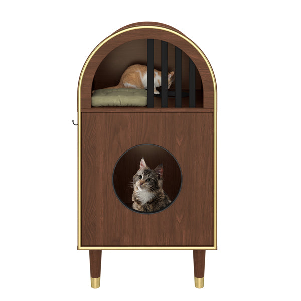 Cat Litter Box Enclosure , 2-in-1 Condo Cat Bed, Cat Shelter Furniture With Two-