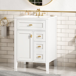 24'' White Bathroom Vanity