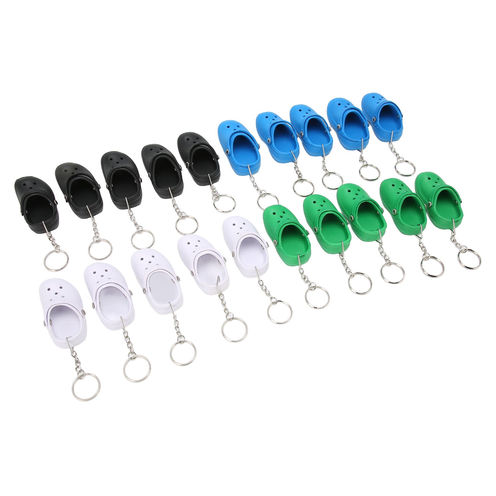 20 Pcs Cute Slipper Keyring Silicone Beach Hole Little Sandals Mini Shoe Key Rin