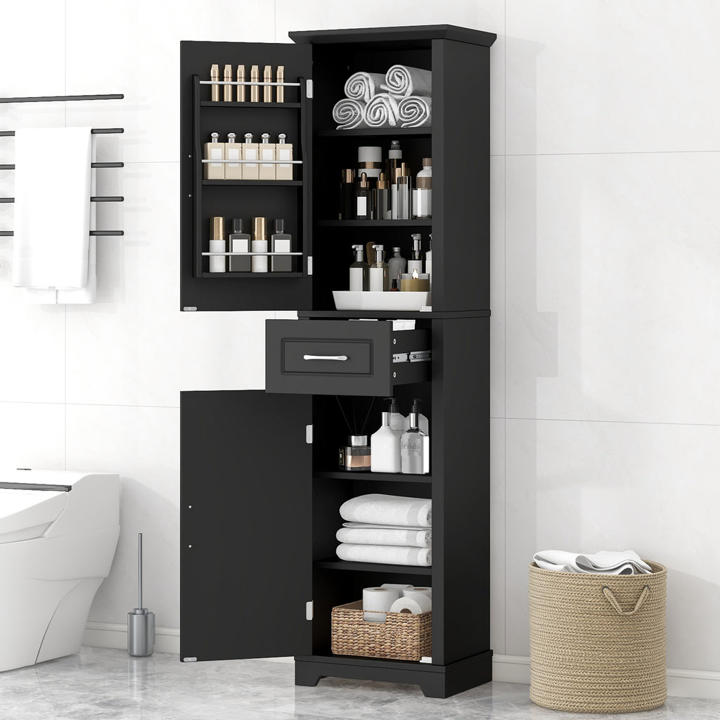Tall Bathroom Storage Cabinet, Freestanding Storage Cabinet With Two Doors And A
