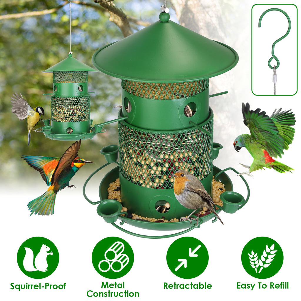 1Pc Wild Bird Feeder Squirrel-Proof Chew-Proof Metal Bird Seed Feeder Outdoor Ha