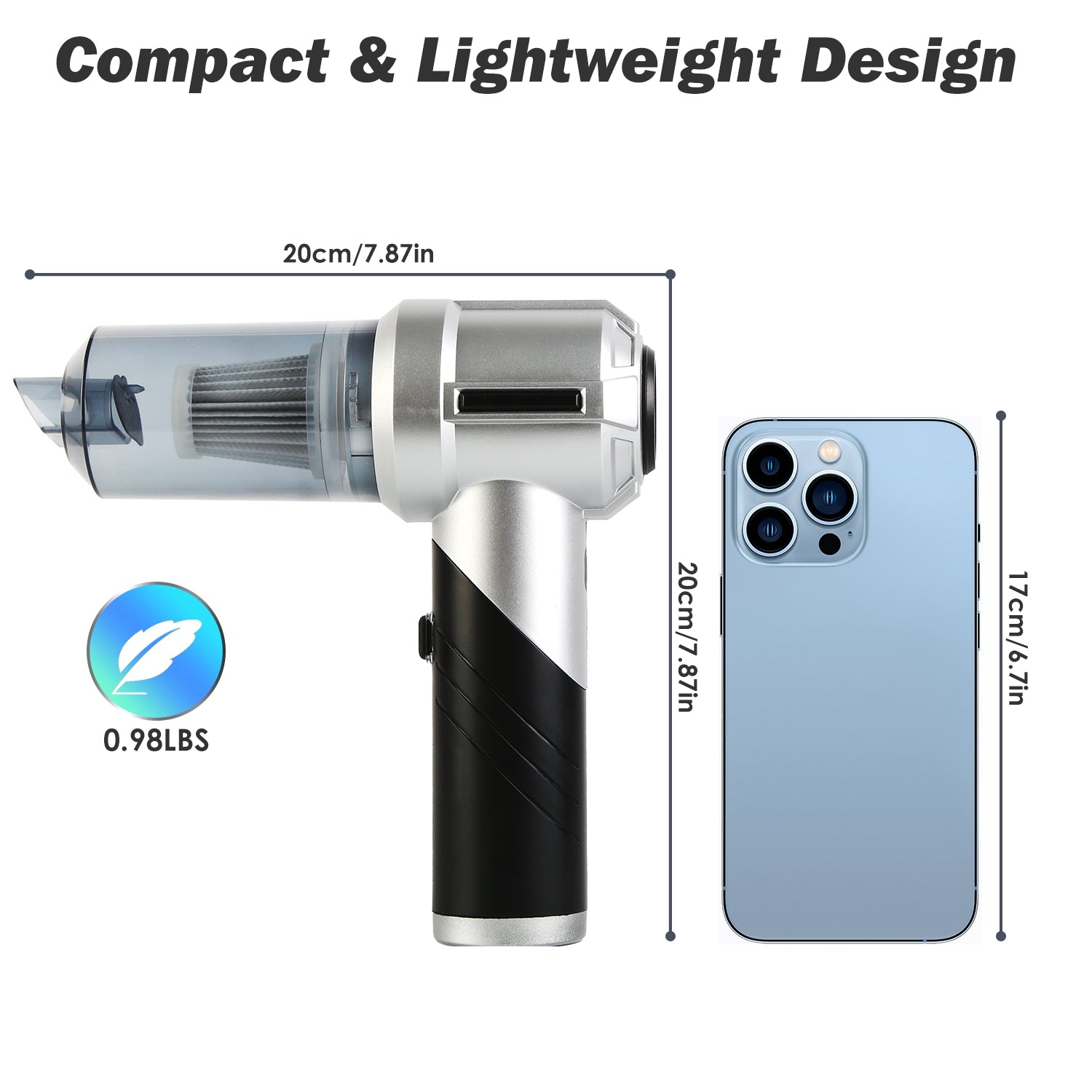 1Pc Cordless Car Vacuum Cleaner Portable Handheld Vacuum With 20000PA Suction Br