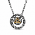 Vintage All-Seeing Eye Rotatable Round Ball Circle Pendant Necklace For Men, Cop