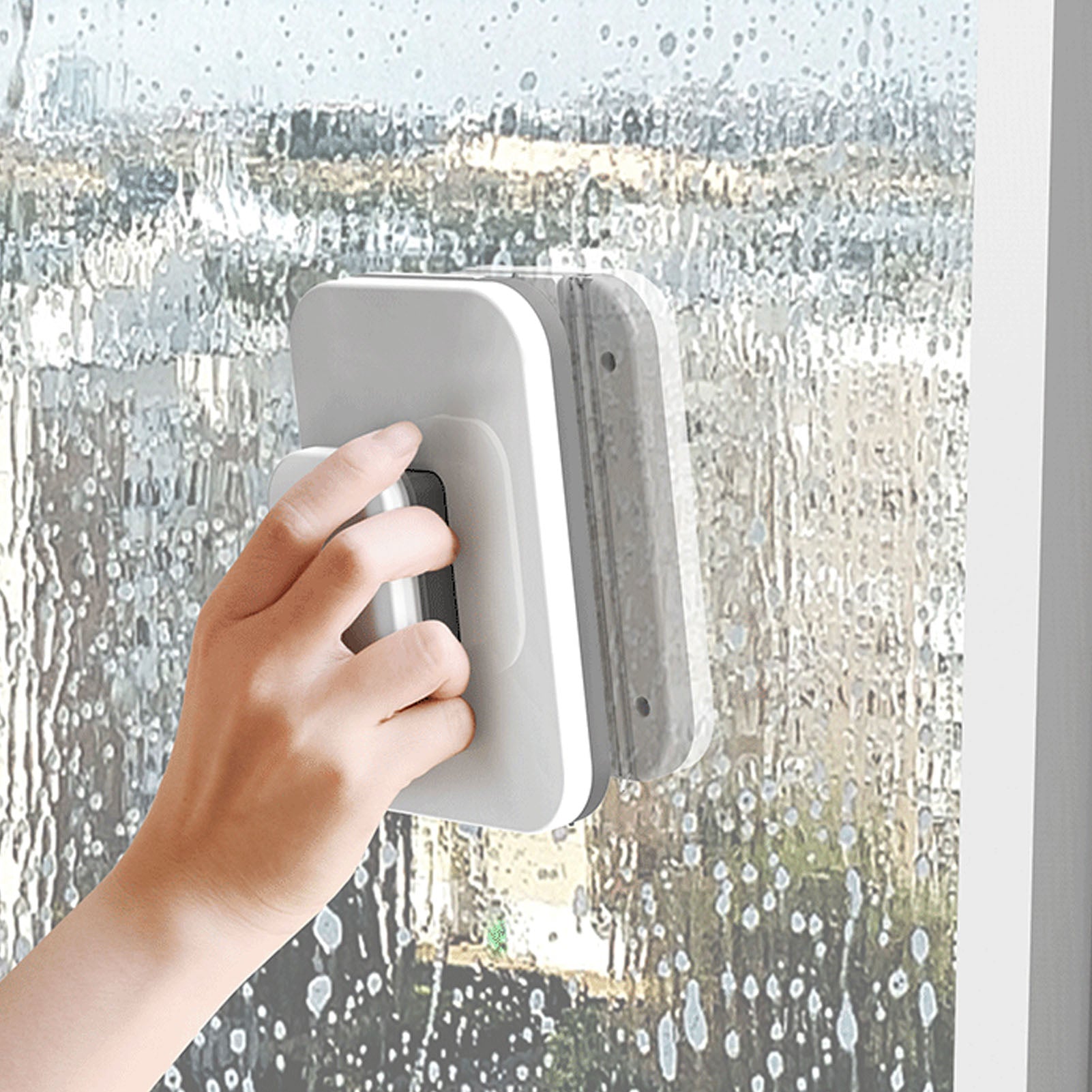 Magnetic Window Cleaner Large Handle Double Sided High Safety Sturdy Plastic Win