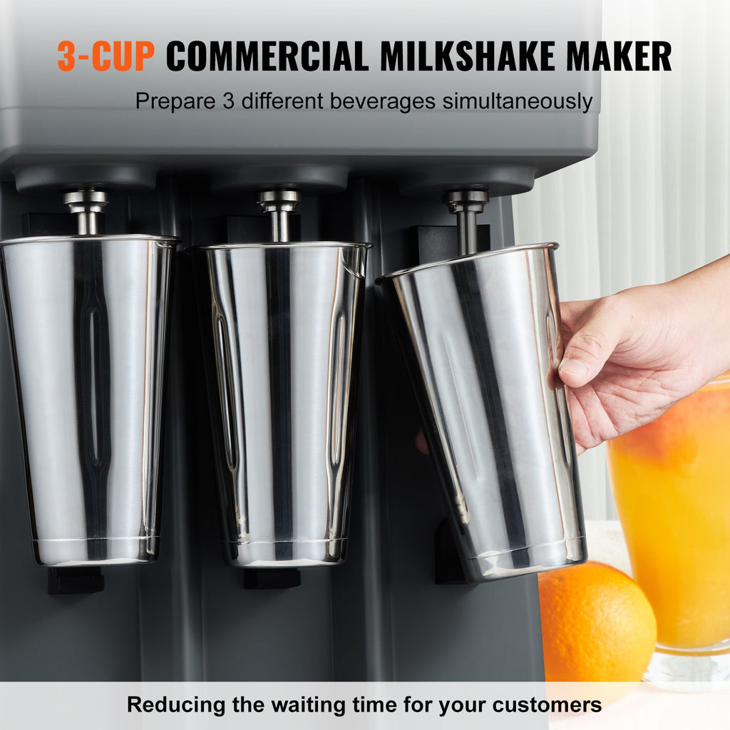 Milkshake Maker, 375W X 3 Electric Milkshake Machine, Triple Heads Drink Mixer B